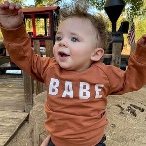 Kids Long Sleeve Orange Sweatshirt